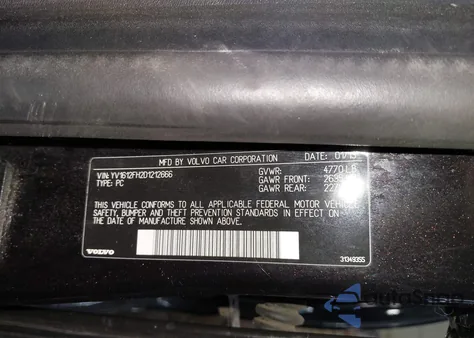 2013 Volvo S60 T5 z USA, uszkodzony, nr VIN YV1612FH2D1212666